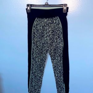 Blue and black animal print yoga pants